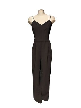 ASOS Tall Black Double-Strap Jumpsuit Lace Back